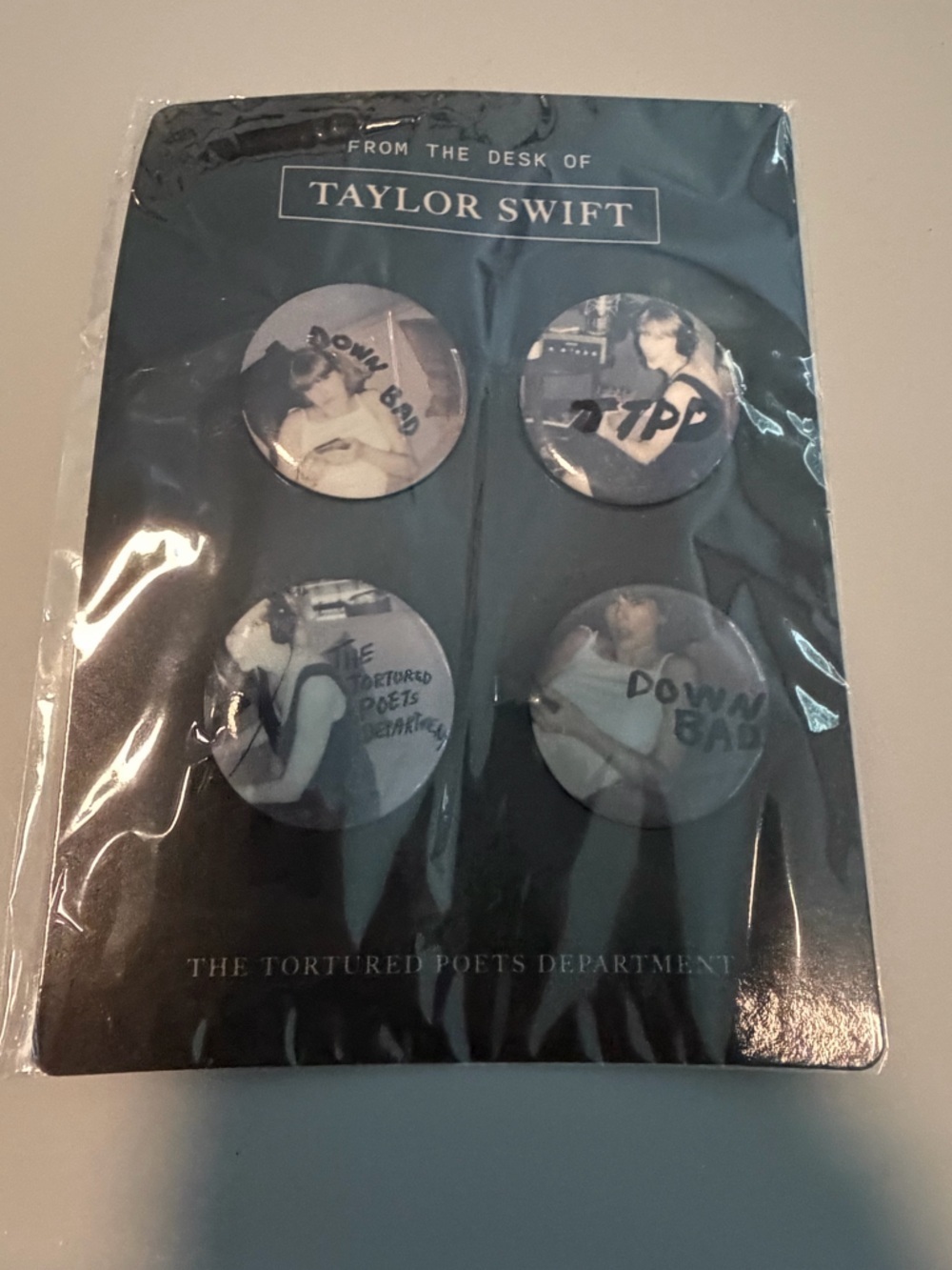 Taylor Swift Pin Badges 4 Pin Set - The Tortured Poets Department Inspired
TTPD
